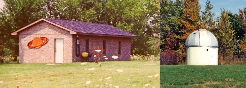 Photos of the clubhouse and the Art Koster Observatory, as they appeared at YRS in the 1990s.