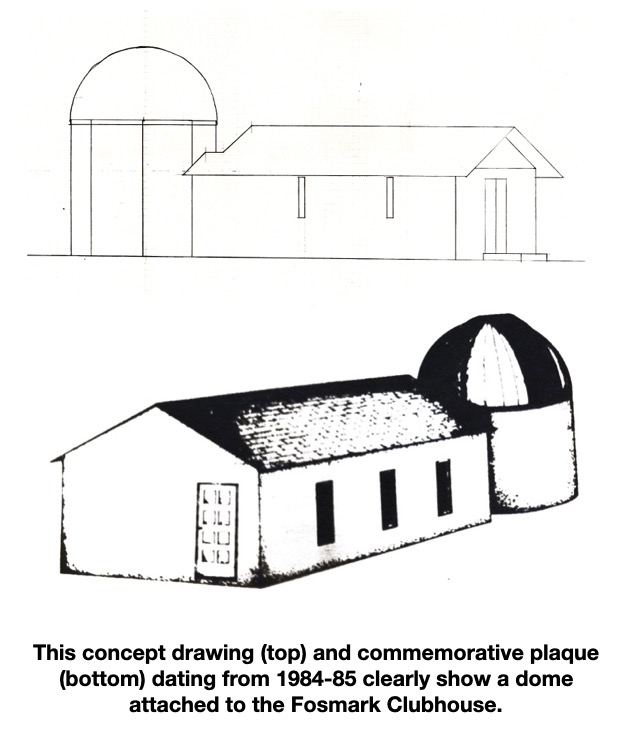 an architectural drawing and sketch of the presumptive plan for the clubhouse and dome, circa, 1985.